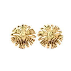 Золотой Ионное покрытие (ip) 304 серьги-гвоздики с цветком из нержавеющей стали, полированный, золотые, 19.5 мм