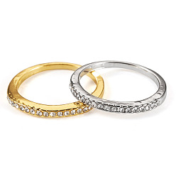 Золотой & Серебряный 2шт. 2 цветные кольца из сплава с кристаллами и стразами, золотой и серебряный, размер США 9 (18.9 мм)