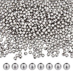 Нержавеющая Сталь Цвет 800шт 304 круглые бусины из нержавеющей стали, цвет нержавеющей стали, 4 мм, отверстие : 1 мм