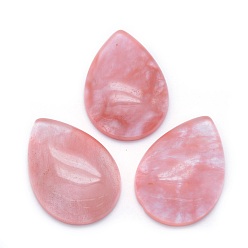 Стеклянный Камень Арбуза Арбуз каменные кабошоны, капля, 34~35x24~25x6.5~7 мм