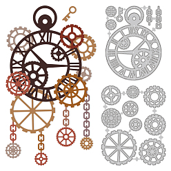 Часы Углеродистая сталь разрезает трафареты, для diy scrapbooking, Фотоальбом, декоративная бумага для тиснения, форма для поздравительных открыток, часы, 98~105x74~85x0.8 мм, 2 шт / комплект