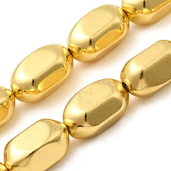 с Золотистым Покрытием Стеклянные бусины с гальваническим покрытием , овальные, граненые, с золотым покрытием, 20x11~11.5 мм, отверстие : 1.2 мм, около 21 шт / нитка, 15.75'' (40 см)