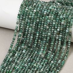 Изумруд Натуральные изумрудные бисерные пряди, граненые, рондель, 3x2 мм, отверстие : 0.7 мм, около 181~182 шт / нитка, 14.88~14.96'' (37.8~38 см)