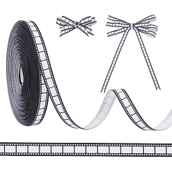 Черный Полиэфирные ленты, прямоугольные, рисунок кинопленки, чёрные, 3/8 дюйм (10 мм), 20 ярдов / рулон