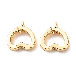 Настоящее золото 18K Экологичные латунные подвески, открывающиеся подвески с долговечным покрытием, без свинца и без кадмия, сердце, реальный 18 k позолоченный, 11.5x12x3 мм, отверстие : 1.5 мм