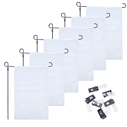 Blanc Drapeau de jardin en polyester, blanc, 446x295mm, 12 pièces / kit