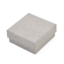 Гейнсборо Витрины для ювелирных изделий из бумаги, футляры для хранения колец, серег, ожерелий, браслетов, с губкой, квадратный, светло-серые, 9.2x9.2x3 см