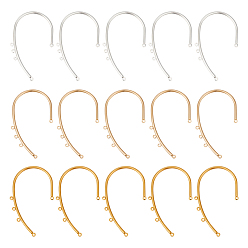 (52) Непрозрачная лаванда 18шт 3 цвета железные ушные манжеты фурнитура, альпинистская обертка вокруг непроникающих сережек с горизонтальными петлями, разноцветные, 59x33x2 мм, отверстие : 1.4 мм, 6 шт / цвет