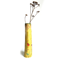 Gold Resin Vases, Home Decorations, Column Doll, Gold, 40x147mm