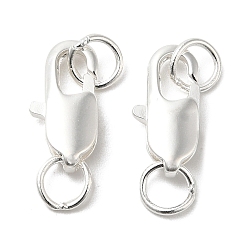 Посеребрённый Карабин-лобстеры, латунные, с прыжковых колец, 925 серебро покрытием, 12x6x2.5 мм, отверстие : 3 мм