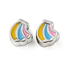 Банан Ccb пластик большой отверстие бисер, с эмалью, банан, 12x10x7 мм, отверстие : 4 мм