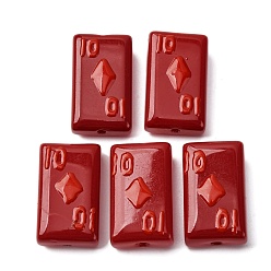 (123L) Белый крем непрозрачный блеск Бусины из стеклянной эмали, окрашенные методом запекания, бусины ручной работы, игральная карта, огнеупорный кирпич, 24.5~25x14.5~15x7.5~8.5 мм, отверстие : 1.6~1.8 мм