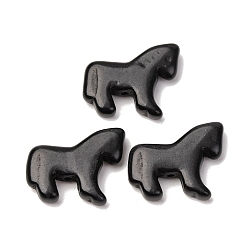 Черный Синтетические бирюзовые бусины в виде лошади, чёрные, 18x21.5x5 мм, отверстие : 1.2 мм