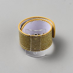 Gold PVC Slap Bracelets, Snap Bracelets for Kids, with Iron, Gold, 8-5/8x1x1/8 inch(22x2.65x0.35cm)