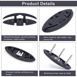 Black Nylon Plastic Cleat, with Stainless Steel Screws, Nuts & Shims, Yacht Accessories, Black, 1~13.2x0.15~4.9x0.5~1.1cm, 13pcs/set