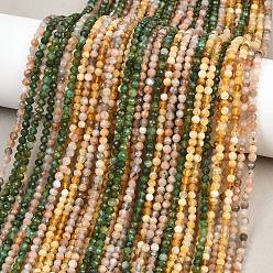 Смешанные камни Природные смешанные камень бисер пряди, граненые, круглые, 2.5 мм, отверстие : 0.5 мм, около 126 шт / нитка, 14.96'' (38 см)
