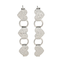 Нержавеющая Сталь Цвет Не тускнеют 304 серьги-гвоздики из нержавеющей стали, для женщин, сердце, цвет нержавеющей стали, 47x9 мм