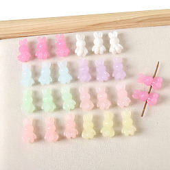 (52) Непрозрачная лаванда Непрозрачные акриловые бусины, кролик, разноцветные, 24.7x14.6x11.7 мм, отверстие : 3 мм, 300 шт / 500 г