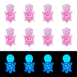 Сливовый 12 шт. светящиеся полупрозрачные кабошоны из смолы в виде морских животных, маленькая черепаха, слива, 23x13x8.5 мм