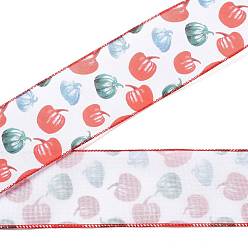 Тыква 5 ярдов полиэстеровая лента с принтом в честь Дня благодарения, для аксессуаров для одежды, украшение подарка, тыква, 2-1/2 дюйм (63 мм), около 5.00 ярдов (4.57 м) / рулон