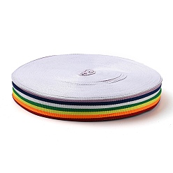 Разноцветный Лента из полиэстера радужного цвета, узоров, для изготовления плетеного браслета, ожерелья, красочный, 25 мм, о 50 ярдов / крен