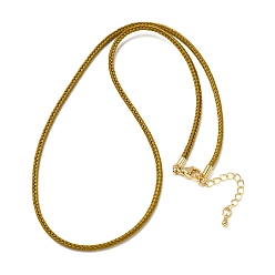 (932FM) Темно-синий аква-матовый с подкладкой 2.5мм нейлоновый плетеный шнур для изготовления ожерелий, с латунными выводами и 304 застежками из лобстера из нержавеющей стали, долговечный, стойки покрытие, золотые, темно-золотистые, 17.72 дюйм (45 см)