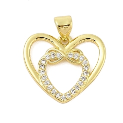 Настоящее золото 18K Стойка металлическая латунная микропрофилированная кубическая циркония подвески, долговечный, без свинца и без кадмия, реальный 18 k позолоченный, 16x18x2.5 мм, отверстие : 3.5x5 мм