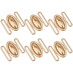 Oro 6 piezas de hebillas de cinturón de aleación, Para abrigos y chaquetas acolchadas de mujer, dorado, 36x37.5x7.5 mm, agujero: 30x4 mm