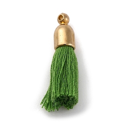 Цвет Оливы Хлопковые подвески, с обнаружением пластика ccb, тассл, оливковый, 24.5~30x6 мм, отверстие : 1.4 мм