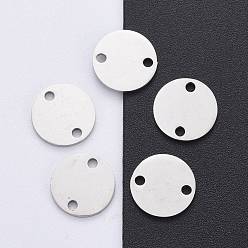 Нержавеющая Сталь Цвет Устойчивы к потускнению 201 соединители из нержавеющей стали, ручная полировка, плоско-круглые, цвет нержавеющей стали, 10x1 мм, отверстие : 1 мм