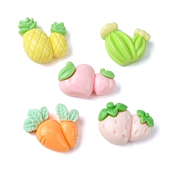 Mixed Shapes Opaque Resin Decoden Cabochons, Fruits & Vegetables, Mixed Shapes, 13~18.5x16.5~19x7~8mm