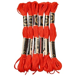 Red 6Bundles Polyester Embroidery Floss, Cross Stitch Threads, Red, 1mm, about 8.75 Yards(8m)/Bundle