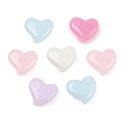 (52) Непрозрачная лаванда Пластиковые бусины, имитация желейных бусин, сердце, разноцветные, 14.5x16x5.5 мм, отверстие : 1.8 мм, 757 шт / 500 г