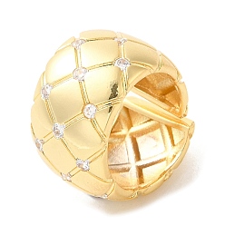 Настоящее золото 18K Открытые манжеты из латуни с микропаве и кубическим цирконием, без кадмия и без свинца, широкие кольца с ромбами, реальный 18 k позолоченный, внутренний диаметр: 17 мм