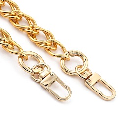 Golden Bag Handles, Wallet Chains, with Zinc Alloy Swivel Clasps, Aluminum Double Link Chains, for Bag Straps Replacement Accessories, Golden, 47.24 inch(120cm)