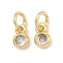 Настоящее золото 18K Кулон из циркония, круглые подвески, стойки покрытие, долговечный, без свинца и без кадмия, реальный 18 k позолоченный, 7x4.5x2 мм, Перейти кольцо: 5x1 мм, внутренний диаметр: 3 мм