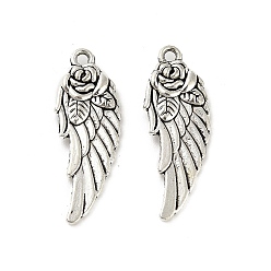 Античное Серебро Сплавочные подвески тибетского стиля, без кадмия и без свинца, крылатые прелести, античное серебро, 31x11.5x4.5 мм, отверстие : 1.8 мм, Около 416 шт / 1000 г