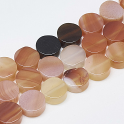 Red Agate Natural Red Agate Beads Strands, Flat Round, 10~10.5x5mm, Hole: 1mm, about 40pcs/strand, 16.3 inch
