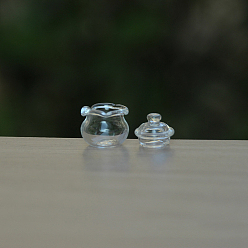 Clear Mini Glass Jar, Micro Landscape Dollhouse Accessories, Pretending Prop Decorations, Clear, 16mm