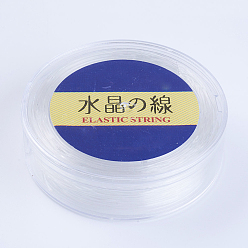 White Japanese Round Elastic Crystal String, Elastic Beading Thread, for Stretch Bracelet Making, White, 0.7mm, 60yards/roll, 180 feet/roll