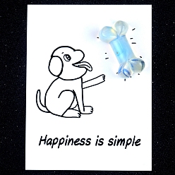 Опал Орнамент из резных фигурок из опалита, для домашнего украшения рабочего стола, Подарочная карта своими руками с вдохновением, собаке кость, 20x35 мм