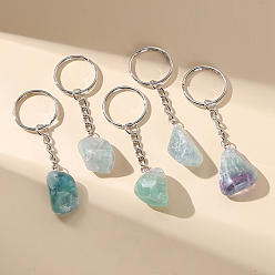 Флюорит Брелок из натурального флюорита, самородки, 85~95 мм