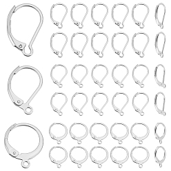 Нержавеющая Сталь Цвет Ahademaker 90pc 3 стиль 304 фурнитура для сережек с застежкой-рычагом из нержавеющей стали, с петлей, цвет нержавеющей стали, 14.5~16.5x10~12x2 мм, отверстие : 1.2~1.5 мм