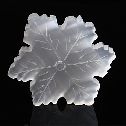 Снежинка Украшения для скульптур из натурального селенита, для домашнего офисного стола, снежинка, 95x82x9 мм