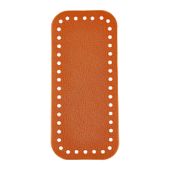 Темно-Золотистый Прямоугольная длинная нижняя часть сумки из искусственной кожи, для вязания сумки, женские сумки ручной работы поделки аксессуары, темные золотарник, 180x80x4 мм, отверстие : 4.5 мм