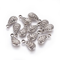 Antique Silver CCB Plastic Pendants, teardrop,Antique Silver, 20x10x4mm, Hole: 2mm
