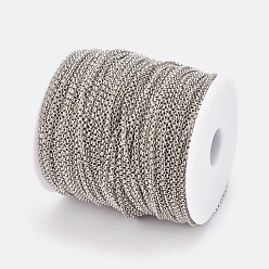 Platinum Iron Rolo Chains, Belcher Chain, with Spool, Unwelded, Lead Free, Platinum, 2x1mm, about 328.08 Feet(100m)/roll