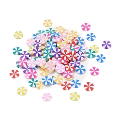 (52) Непрозрачная лаванда Ручной полимерной глины кабошонов, плоско-круглые, разноцветные, 5.5x0.7 мм