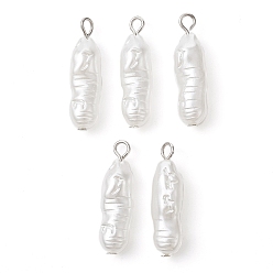Nuggets Acrylic Imitation Pearl Pendants, Nuggets, 28x8x7mm, Hole: 2.5mm