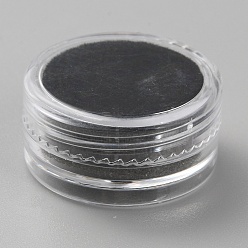 Black Round Transparent Plastic Loose Diamond Storage Boxes with Screw Lid and Sponge Inside, Black, 2.95x1.45cm